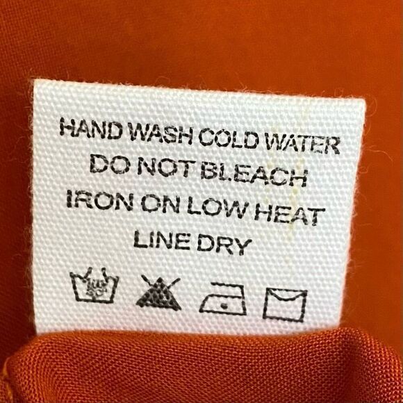 Lost April Rust Orange Lace Back Cutout High Low Button Up Top NWT Size Small - Picture 5 of 6